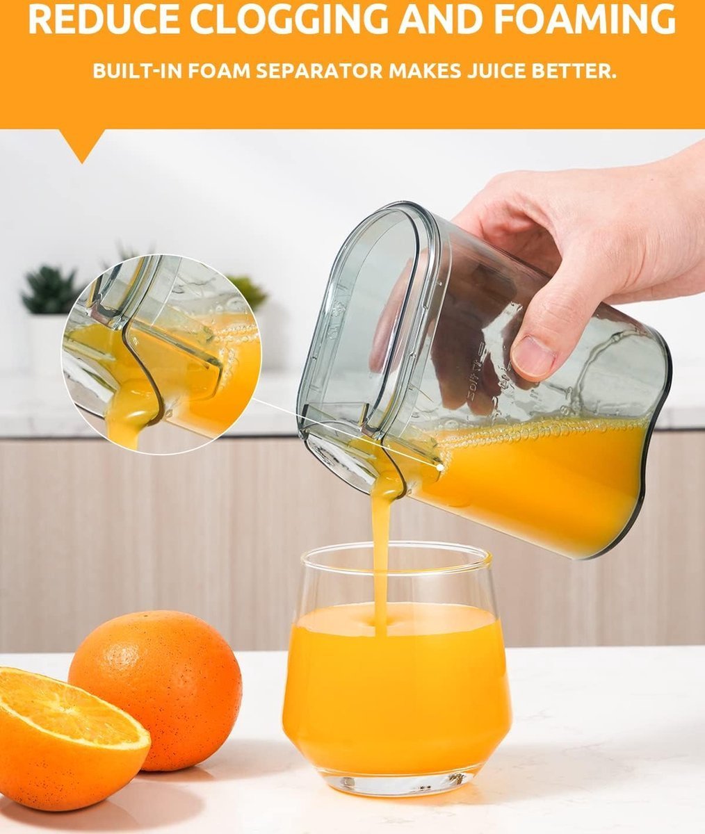 Juicer for Vegetables & Fruit - 0.6 L Cup & 1 Liter Pulp Reservoir - 3 Speeds - 450W - Black - Royalty Line - Image 10