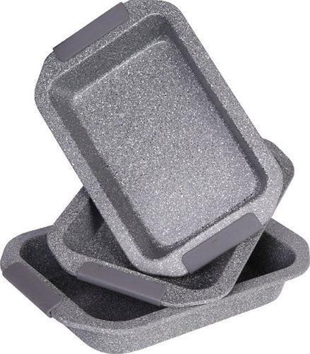 Oven Dishes With Silicone Handle - 3 Piece - Non-stick Coating - 30/40/46 cm - Black - Royalty Line - Image 7