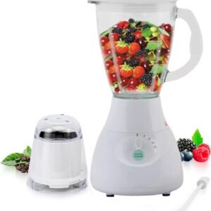 Blender – Smoothie Maker with Coffee/Bean/Spice Grinder – Smoothie Maker – 1.5L – 500W – 4 Speeds – White – Royalty Line
