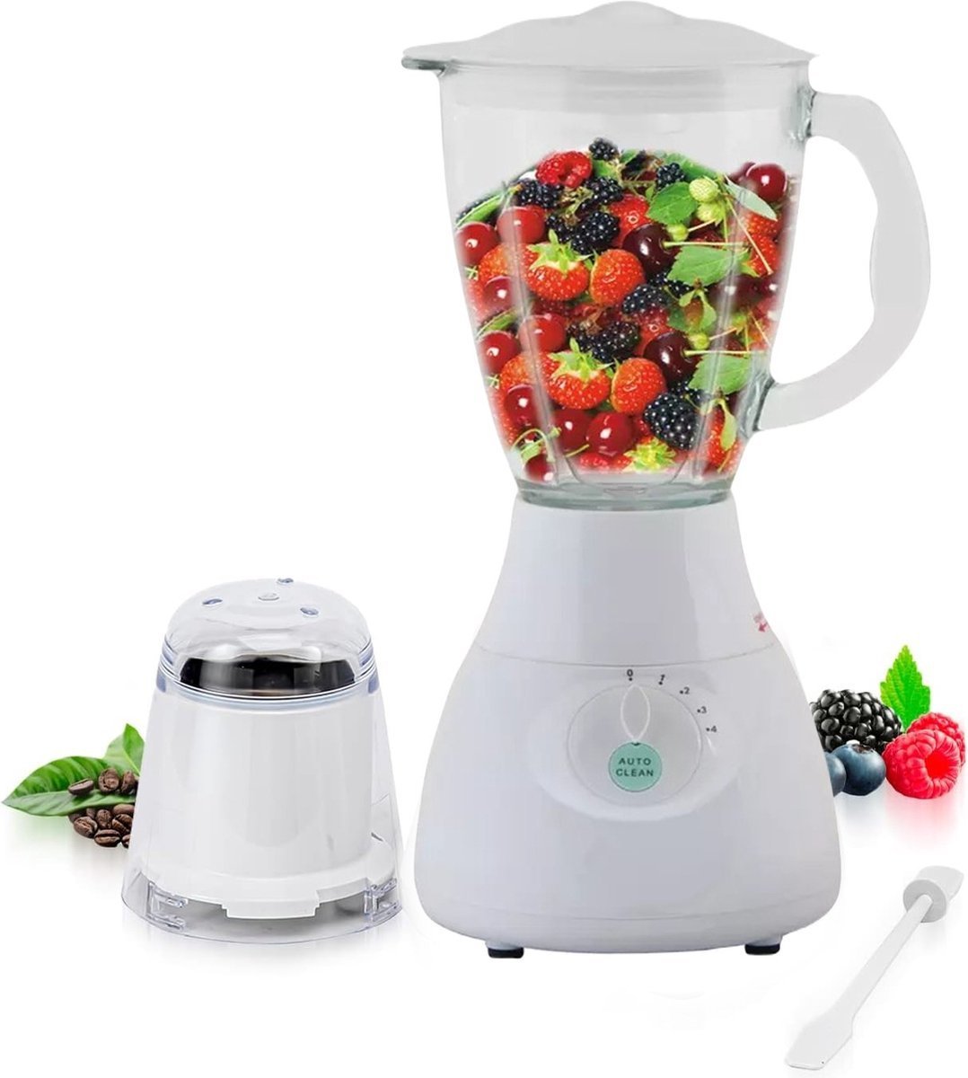 Blender - Smoothie Maker with Coffee/Bean/Spice Grinder - Smoothie Maker - 1.5L - 500W - 4 Speeds - White - Royalty Line - Image 2