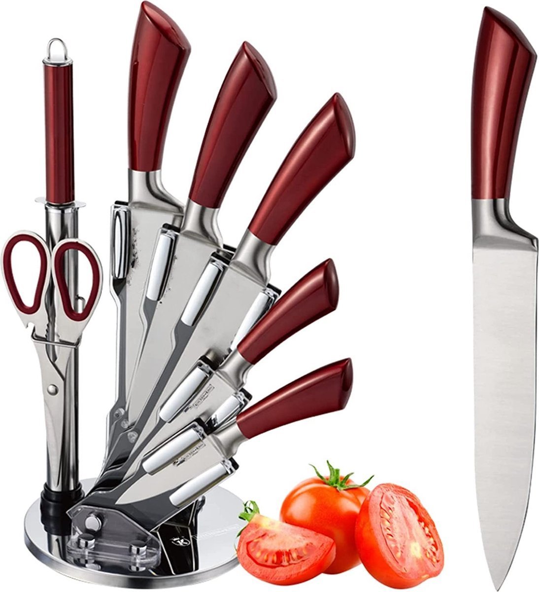 Luxury Knife Set - 8pcs - Red - Royalty Line - Image 5