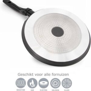 Pancake Frypan – Die Cast – Non Stick Greblon Marble Coated – 24 cm – Royalty Line
