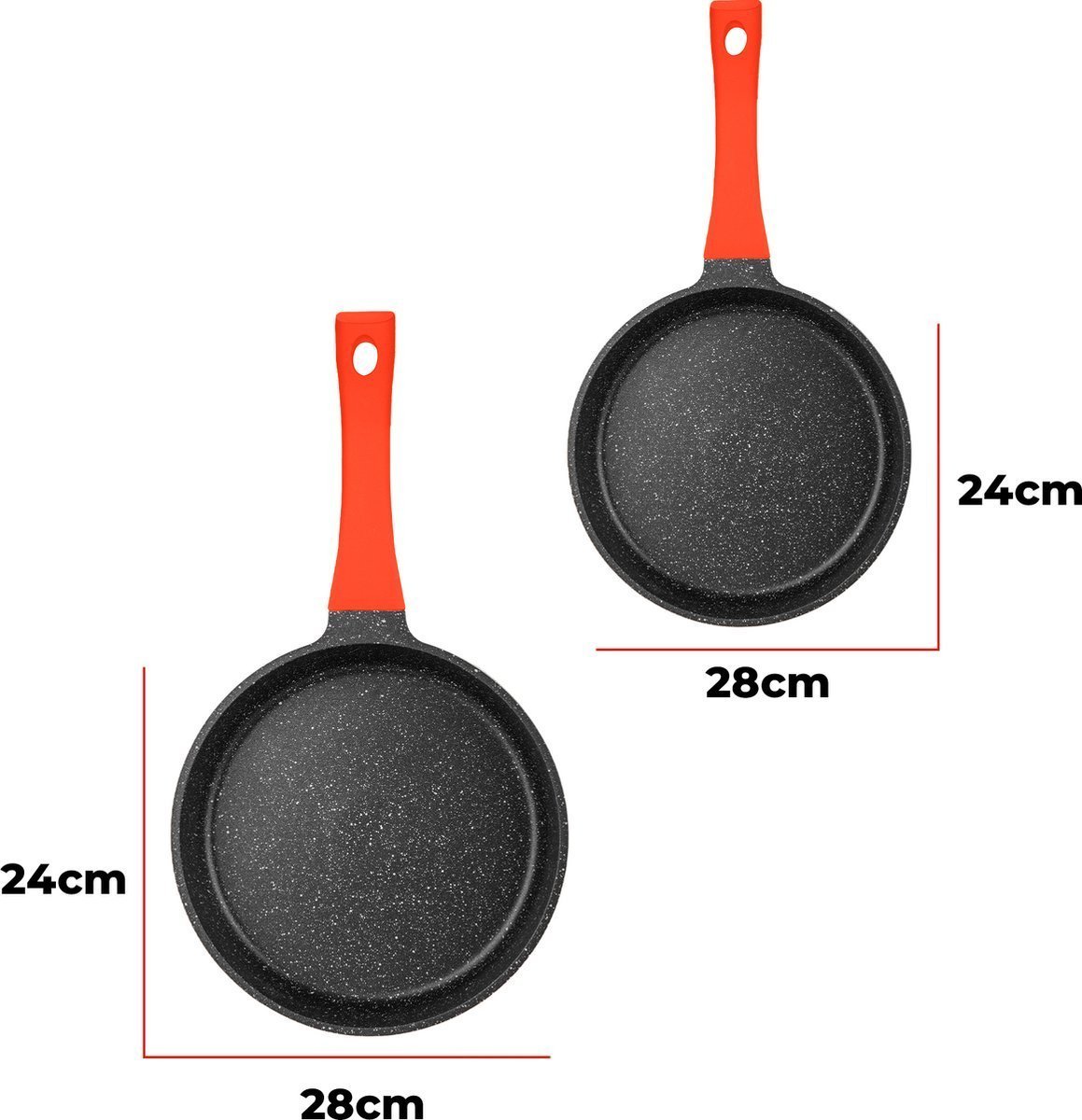 Cookware Set Die Cast Alu - 14Pcs - Orange - Royalty Line - Image 12