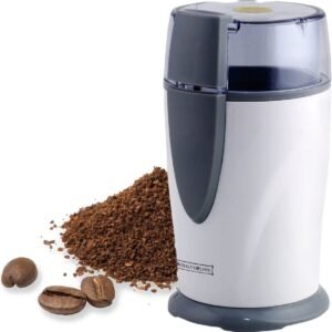 Electric Coffee/Spice Grinder – One Touch Operation – 150W – White – Royalty Line