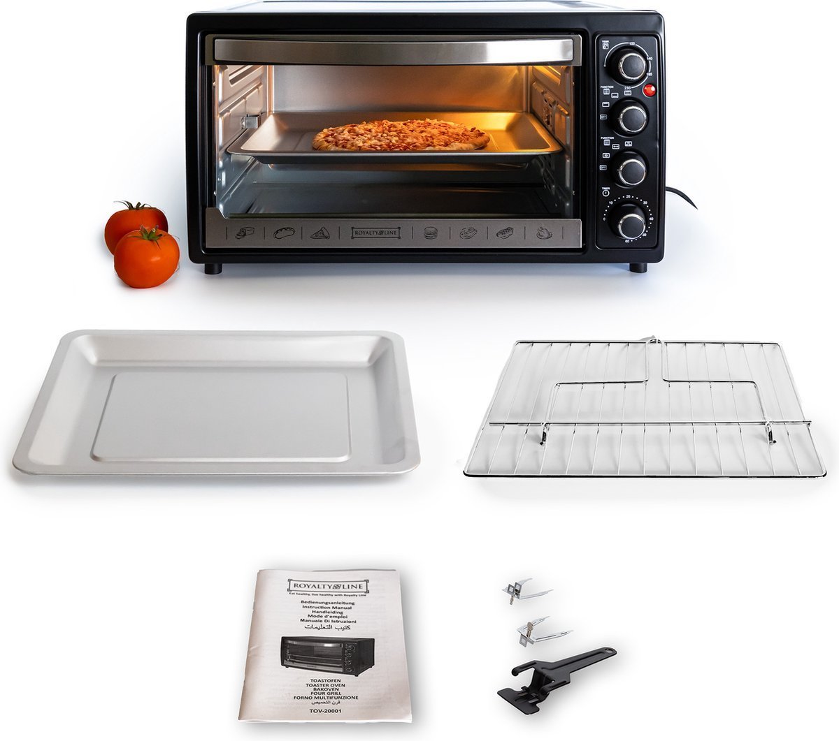 Mini Oven - 48 Liters - 2000W - Timer - 6 Programs - Black - Royalty Line - Image 21