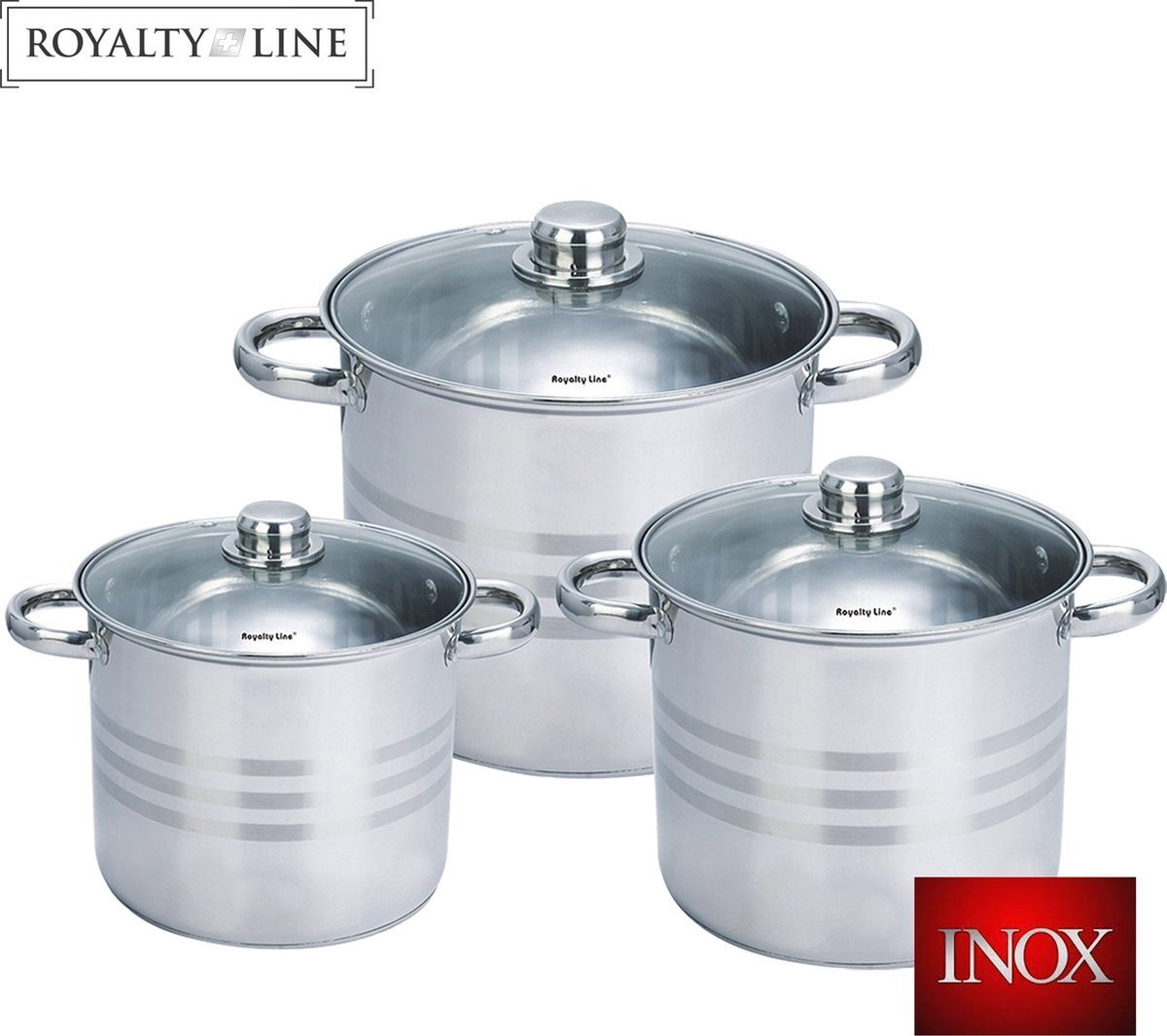 Pots Deep Sets - Stainlees Steel Stock - 6PCS - 11/13/16 L - Royalty Line - Image 7