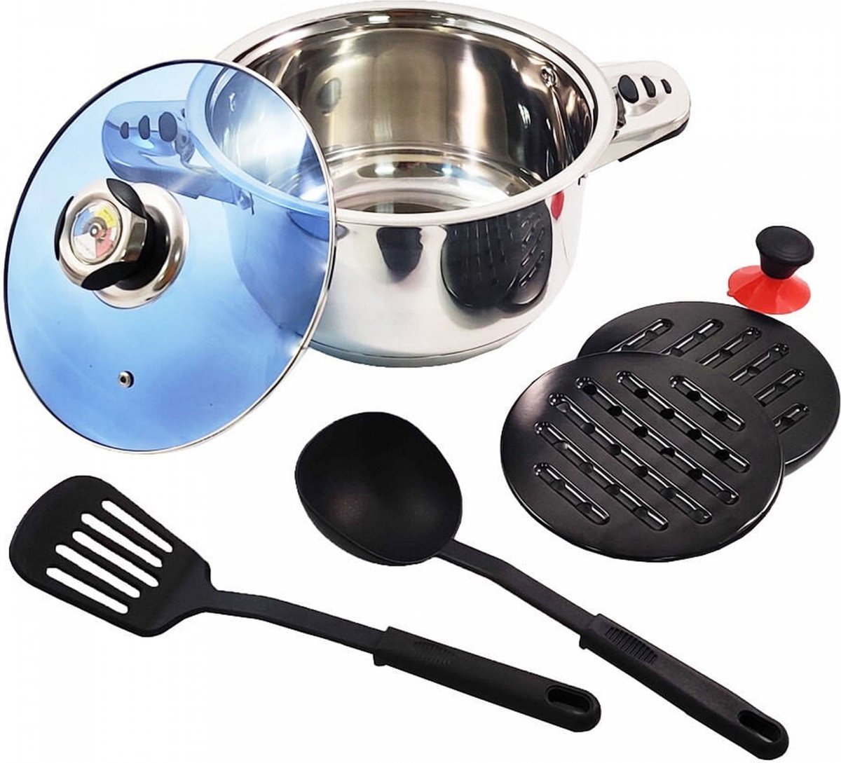 Cookware Set - Stainless Steel- 16Pcs- Glass Lid - Royalty Line - Image 6