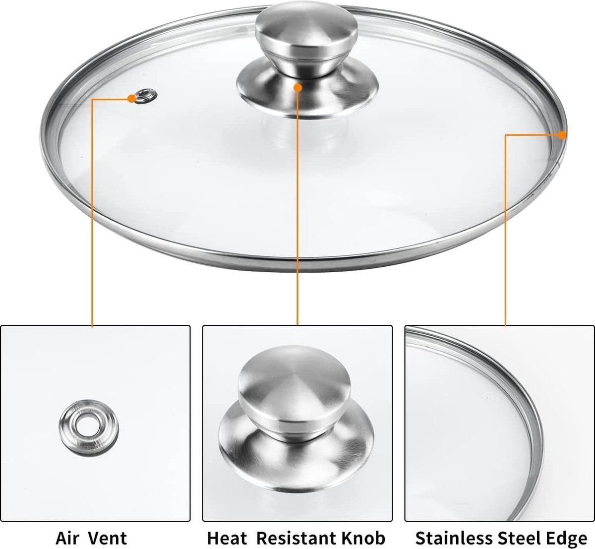 Cookware Set - Stainless Steel- 12Pcs - Royalty Line - Image 11