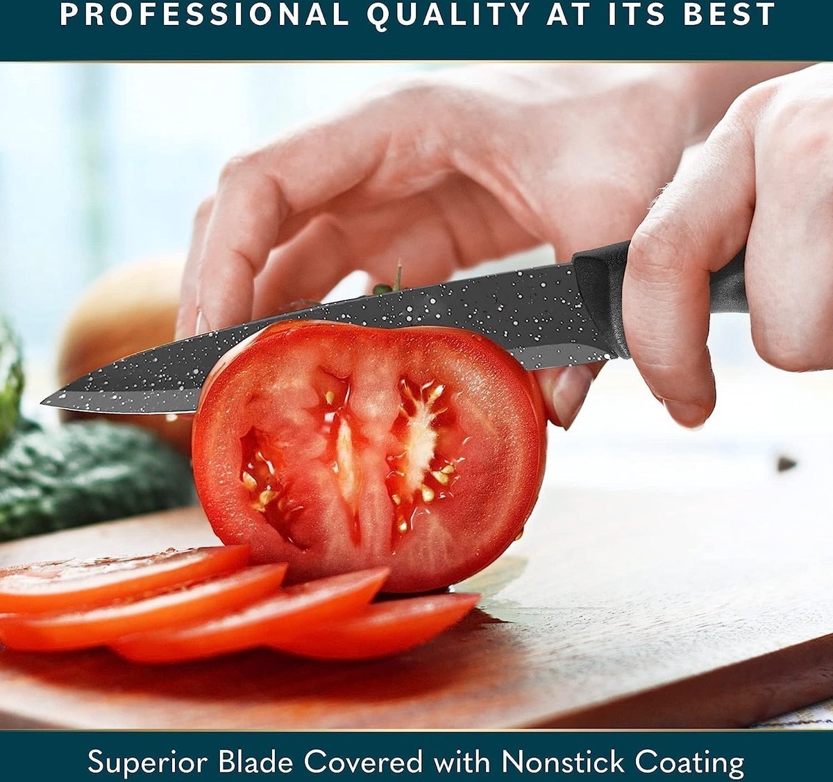 Knife Set - Non-stick coating - 6pcs - Black - Royalty Line - Image 9