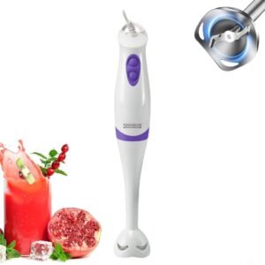 Hand Blender – 2 Speeds & Ergonomic Handle – Dishwasher Safe – 250W – White/Purple- Royalty Line