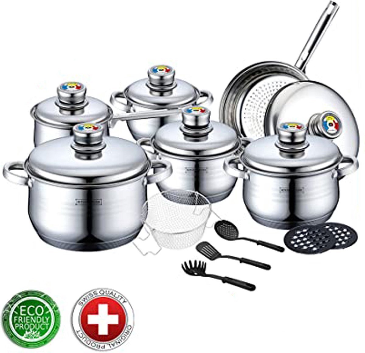 Cookware Set - Stainless Steel- 18Pcs - Royalty Line - Image 17