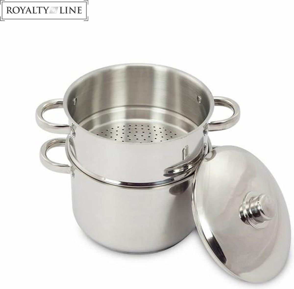 Couscous Pot With Metal Lid - Stainleess Steel - 12L - Royalty Line - Image 7