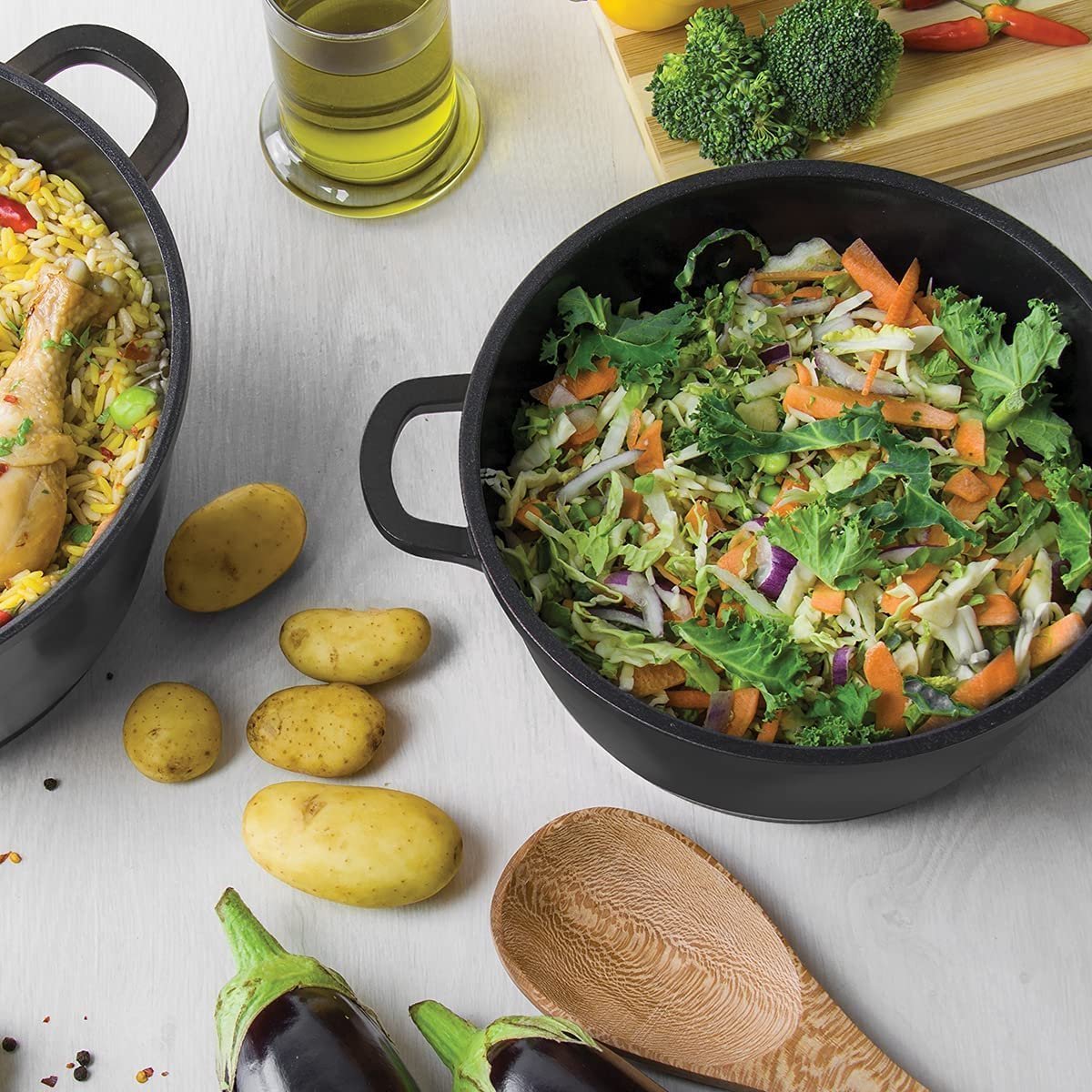 Casserole - Die Cast - Non Stick Greblon Marble Coated - 20 cm / 2 L - Royalty Line - Image 7