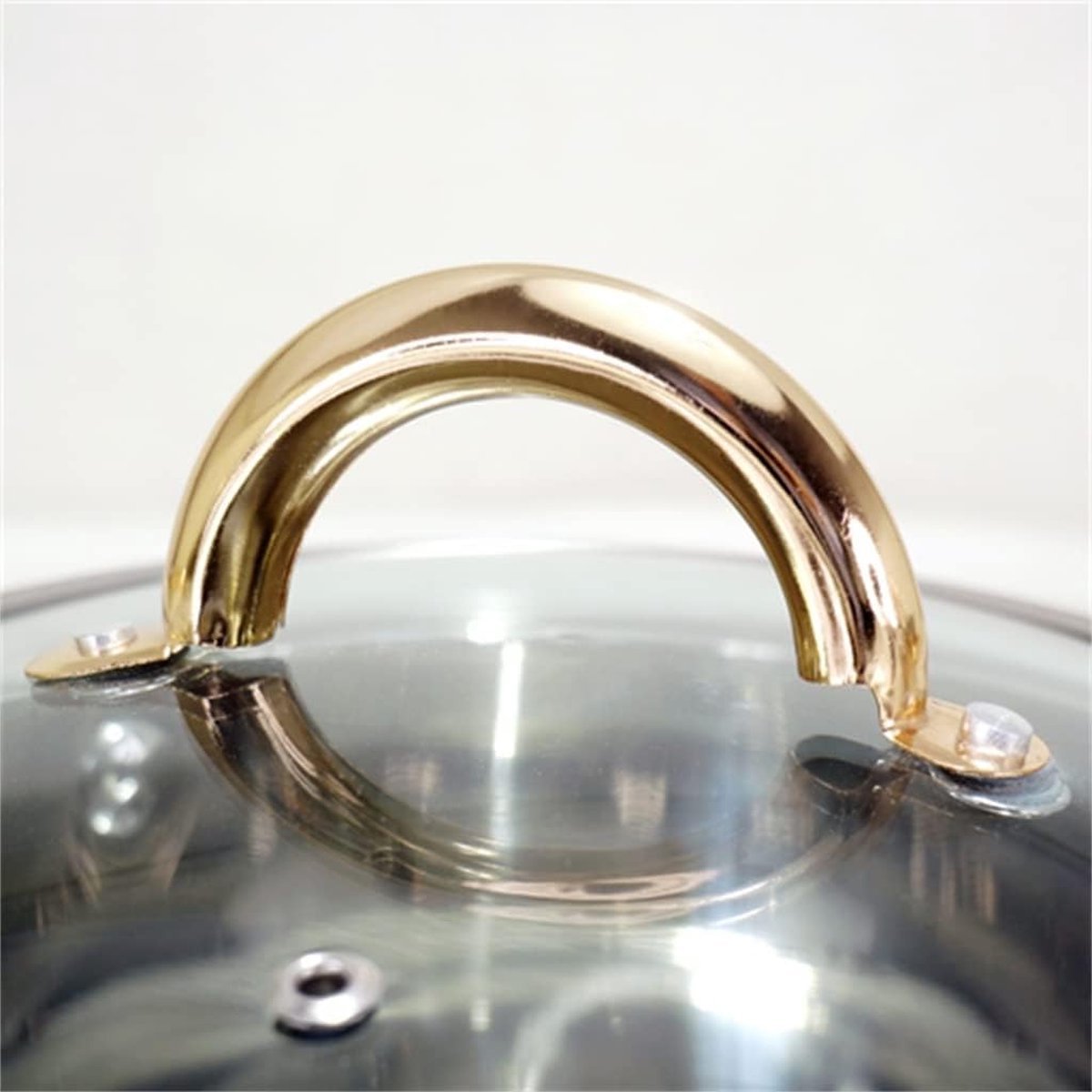 Cookware Set - Stainless Steel- 12Pcs - Gold Handles - Royalty Line - Image 8