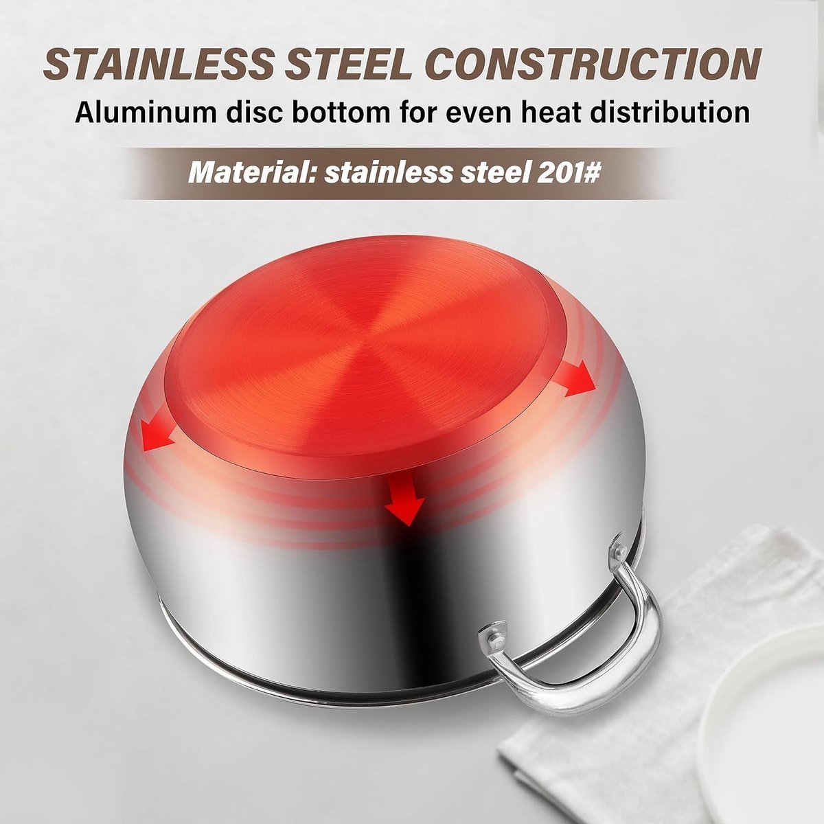 Pots Deep Sets - Stainlees Steel Stock - 6PCS - 11/13/16 L - Royalty Line - Image 11