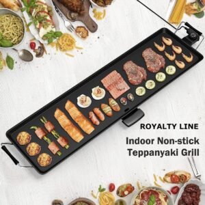 Teppanyaki Griddle XXL – Table Grill – Plancha for 8 Persons – Non-stick Coating – 70×23 cm – 1800W – Black – Royalty Line