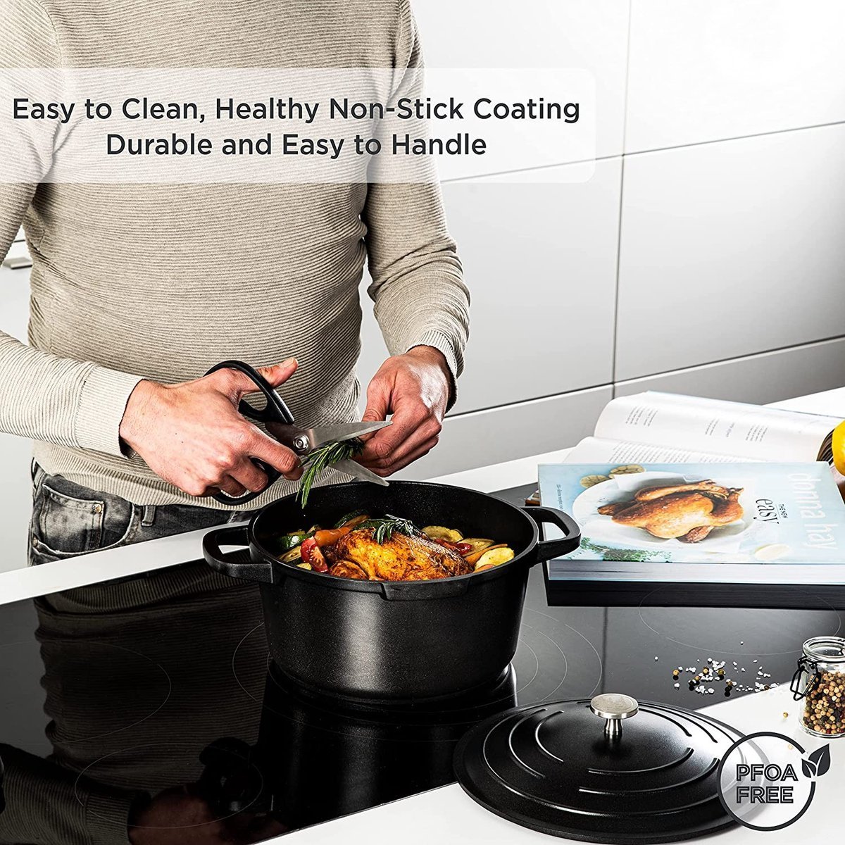 Cookware Set - Die Cast Alu - 14Pcs - Black - Royalty Line - Image 20