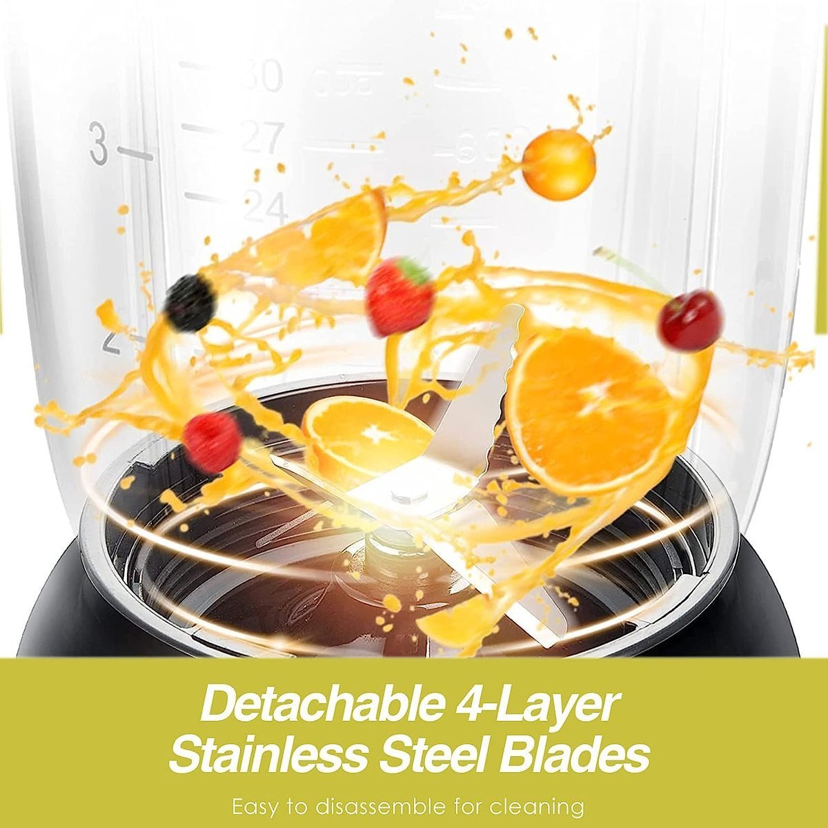 Blender - Smoothie Maker with Coffee/Bean/Spice Grinder - Smoothie Maker - 1.5L - 500W - 4 Speeds - White - Royalty Line - Image 11