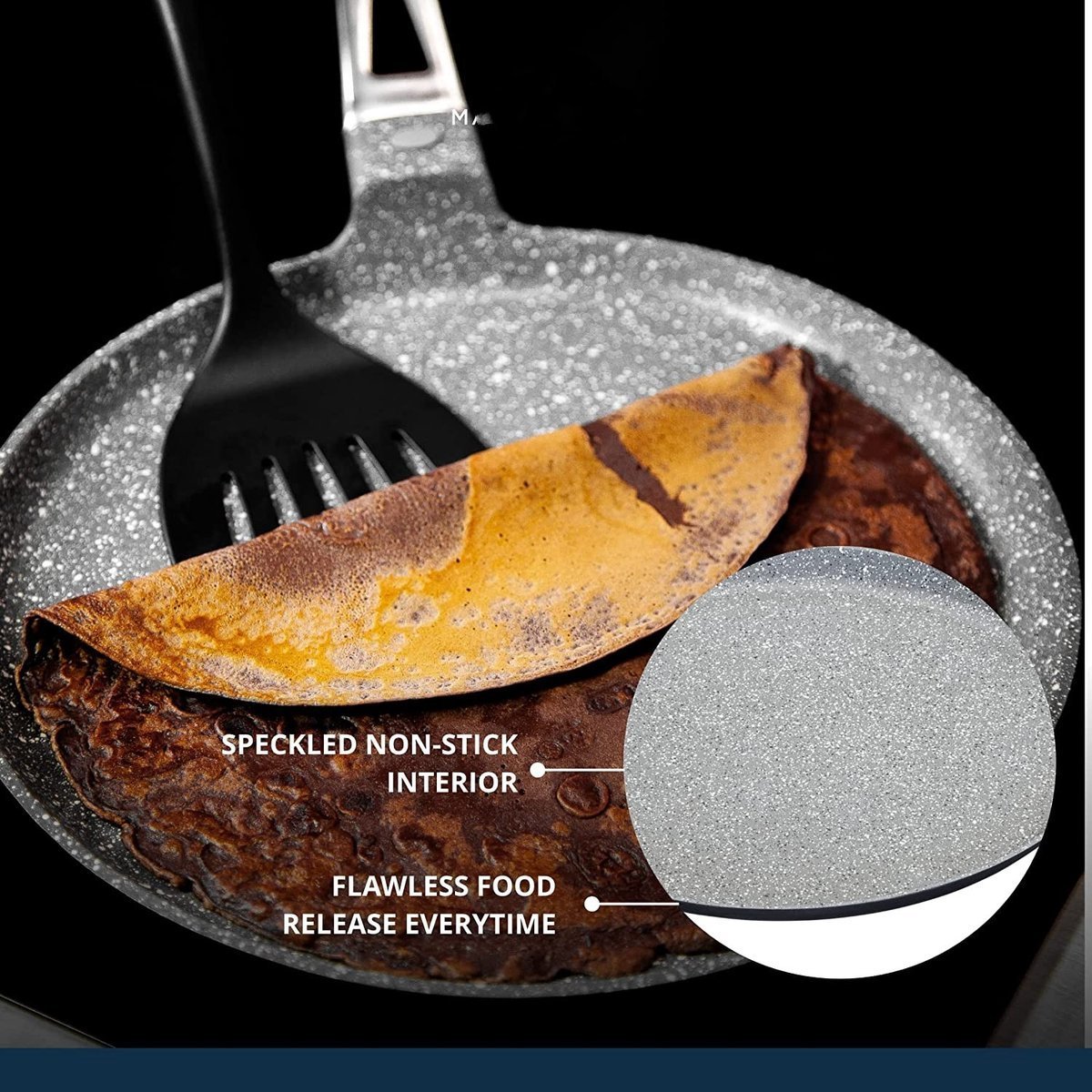 Pancake Frypan - Die Cast - Non Stick Greblon Marble Coated - 24 cm - Royalty Line - Image 7
