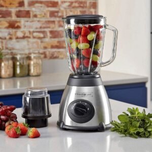 Blender – Smoothie Maker With Coffee/Bean/Spice Grinder – 800W – 1.5 Liter – 3 Speeds – Glass Jug – Stainless Steel – Royalty Line