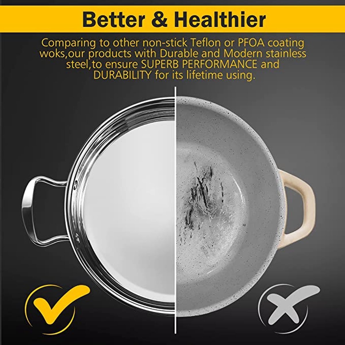 Pots Wide Sets - Stainlees Steel Stock - 8PCS - 4/5/7/9 L - Royalty Line - Image 7