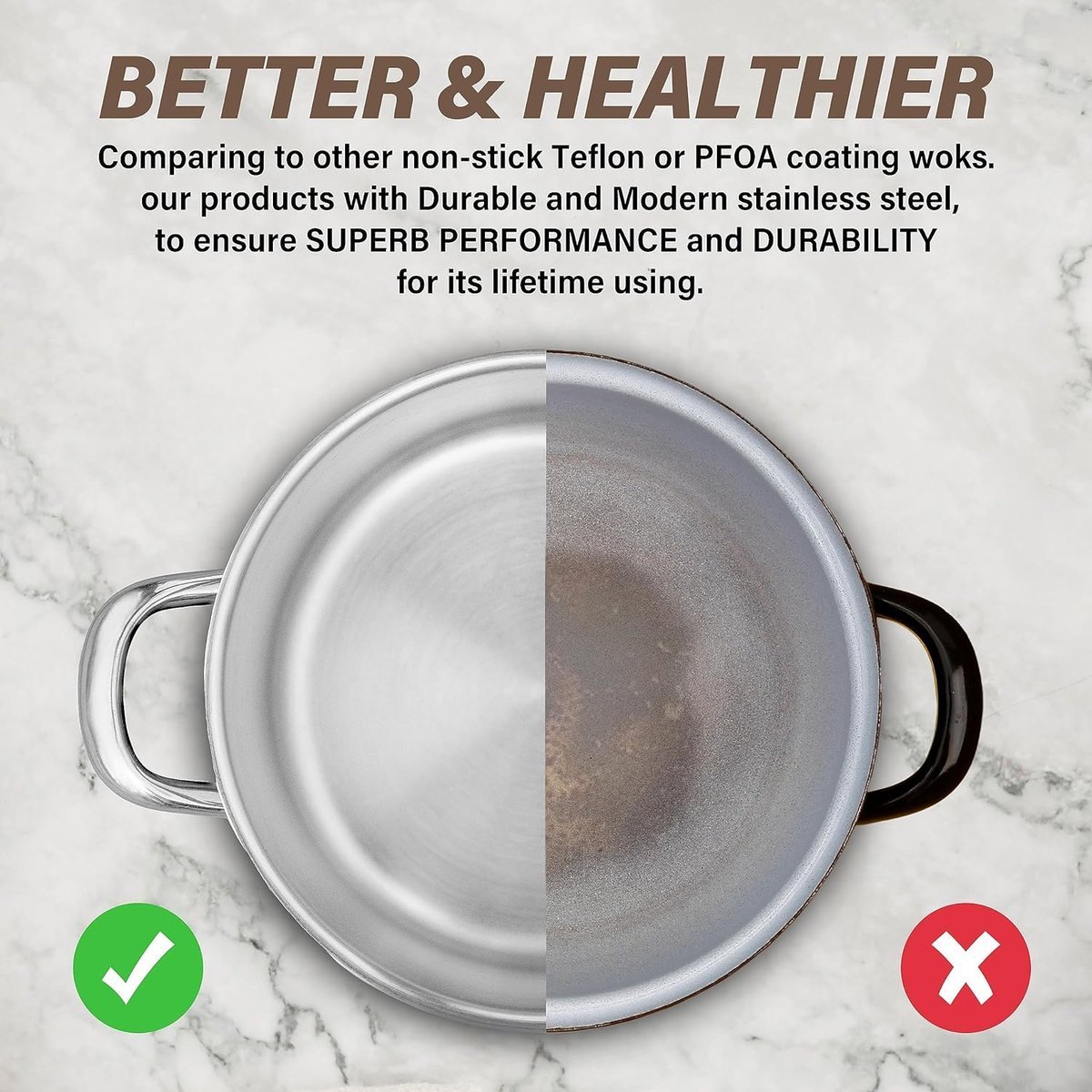 Pots Deep Sets - Stainlees Steel Stock - 6PCS - 11/13/16 L - Royalty Line - Image 3