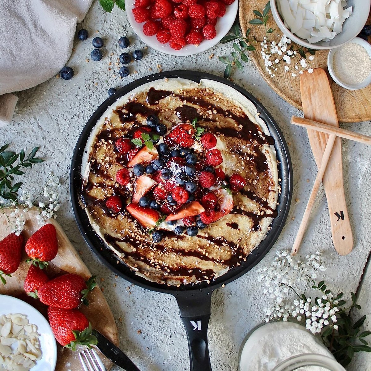 Pancake Frypan - Die Cast - Non Stick Greblon Marble Coated - 24 cm - Royalty Line - Image 10