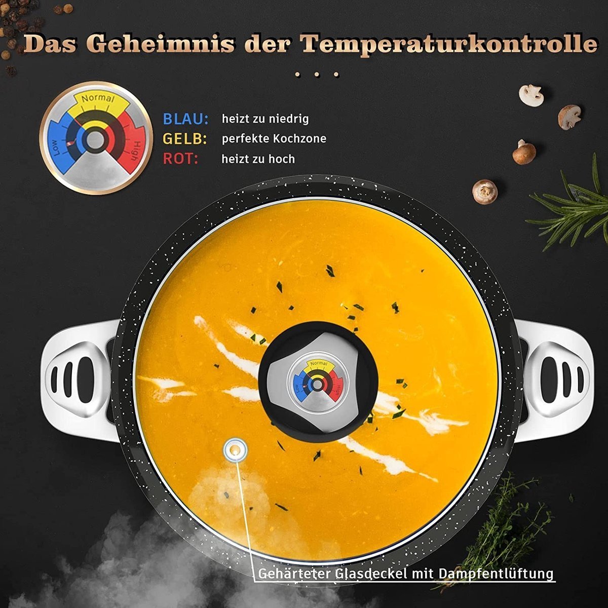 Cookware Set - Stainless Steel- 16Pcs- Glass Lid - Royalty Line - Image 15