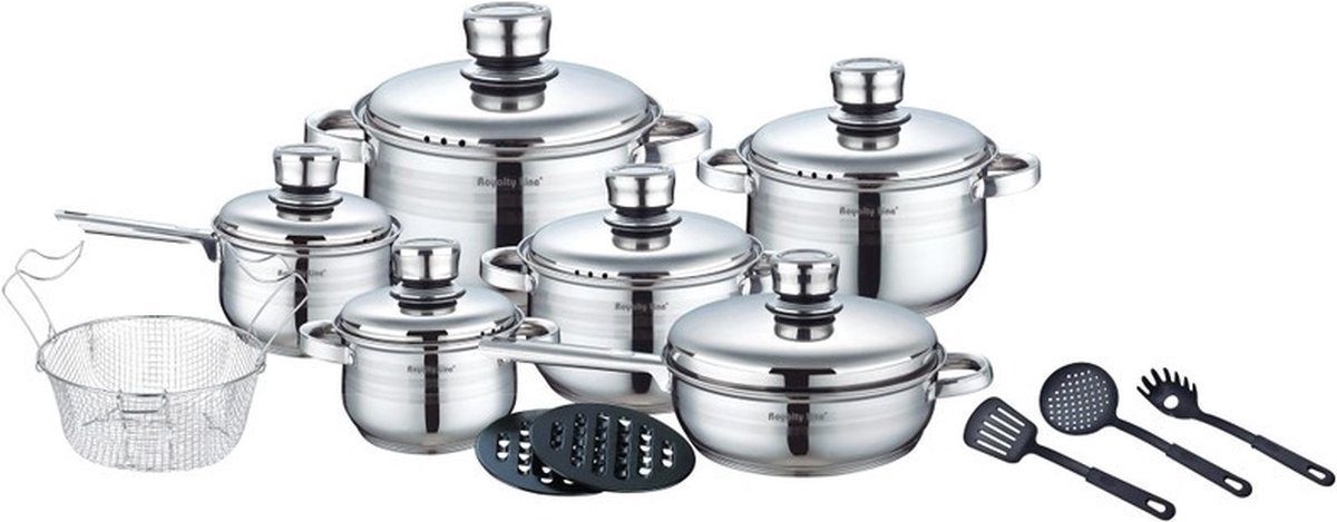 Cookware Set - Stainless Steel- 18Pcs - Royalty Line - Image 6