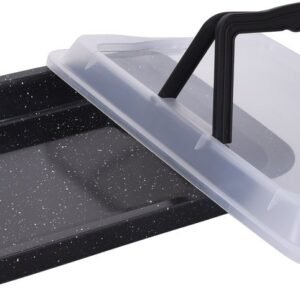Baking tray with Lid – Non-stick coating – 36 x 24.5 x 5.5 cm – Cake Mold Rectangular – Black – Royalty Line