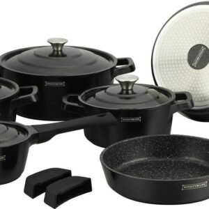 Cookware Set – Die Cast Alu – 14Pcs – Black – Royalty Line