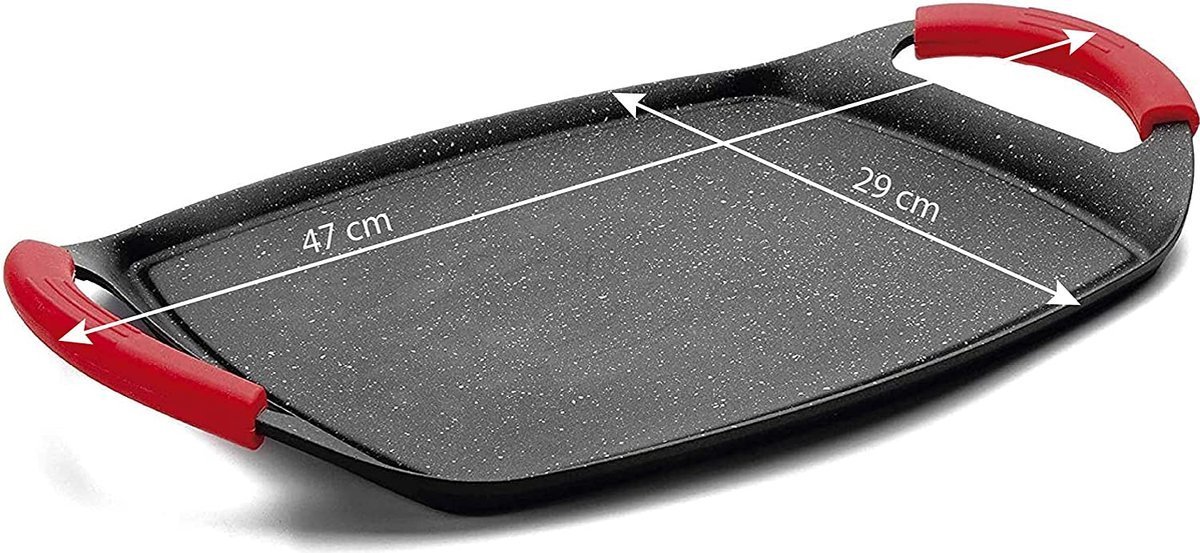 Grill Plate - Flat - Die Cast - Non Stick Greblon Marble Coated - 47 cm - Royalty Line - Image 3