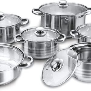 Cookware Set – Stainless Steel- 12Pcs – Royalty Line