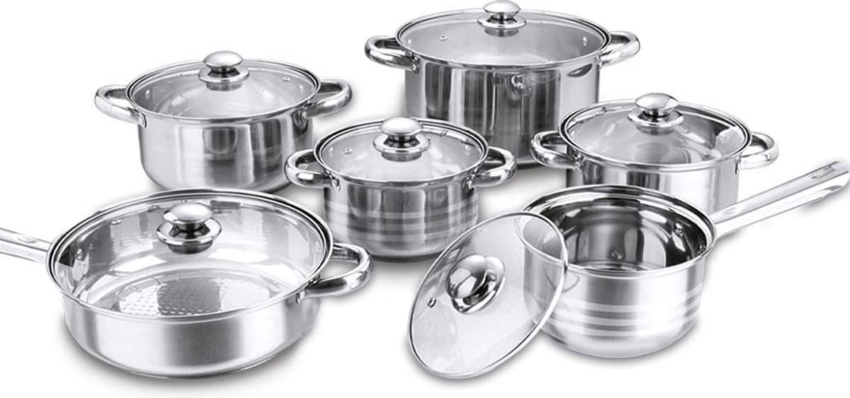 Cookware Set - Stainless Steel- 12Pcs - Royalty Line - Image 2