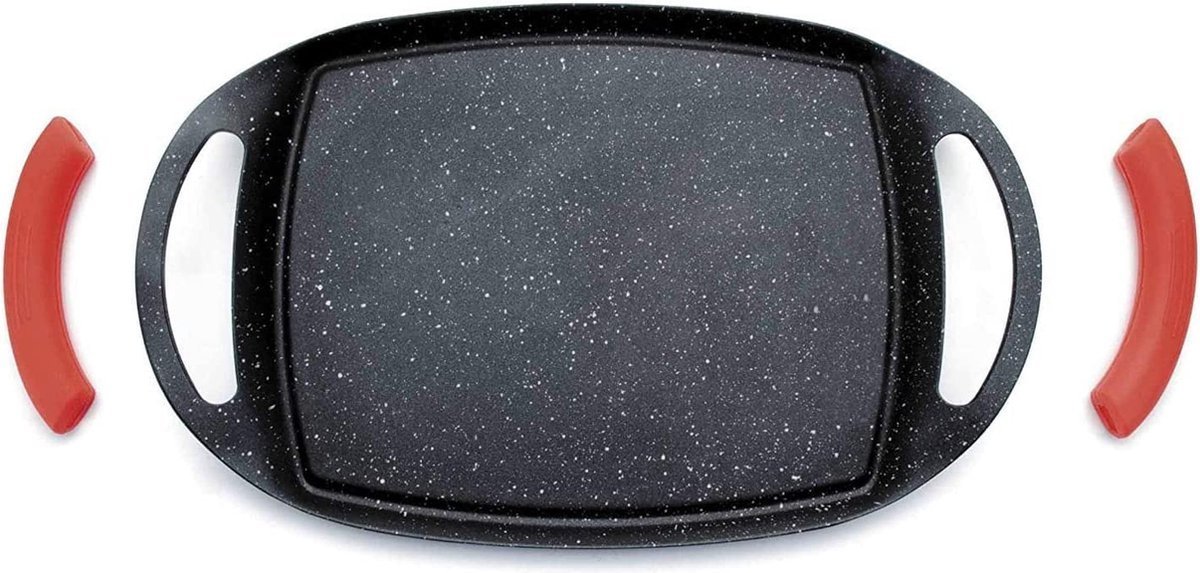 Grill Plate - Flat - Die Cast - Non Stick Greblon Marble Coated - 47 cm - Royalty Line - Image 6