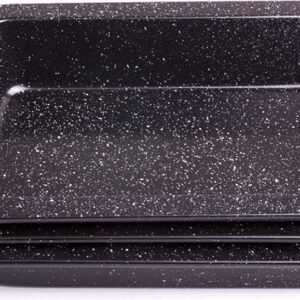 NEW – RL-MM3 Oven Dishes With Silicone Handle – 3 Piece – Non-stick Coating – 35/37/39 cm – Black – Royalty Line