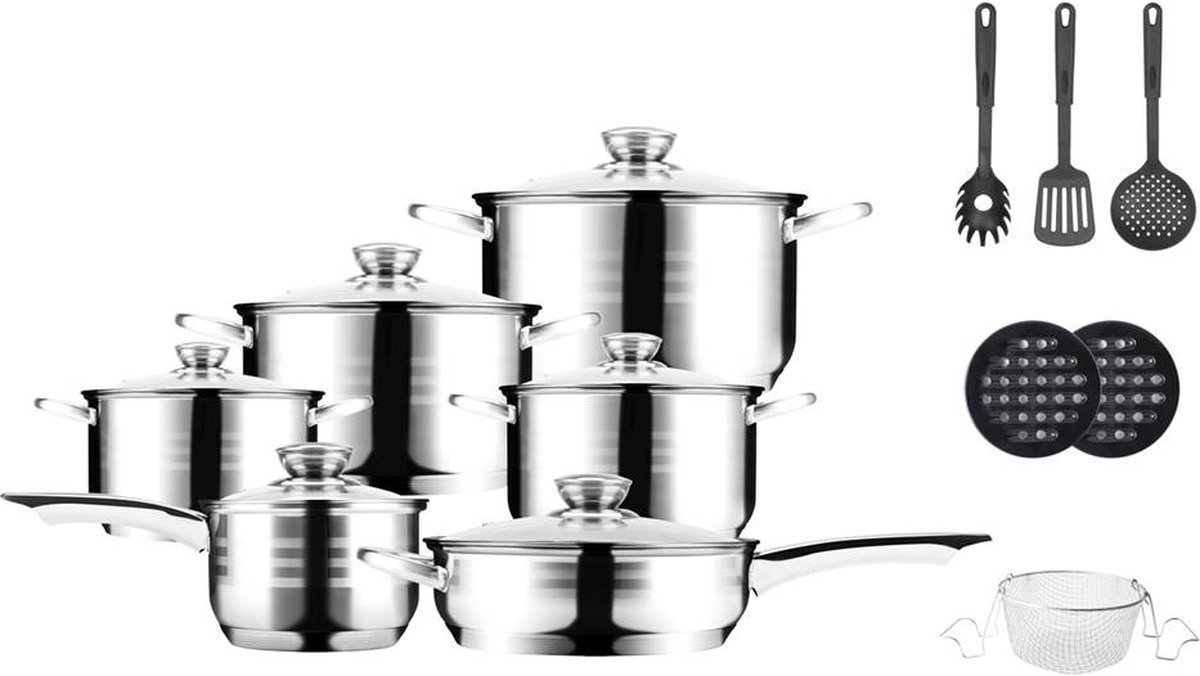 Cookware Set - Stainless Steel- 18Pcs - Royalty Line - Image 7