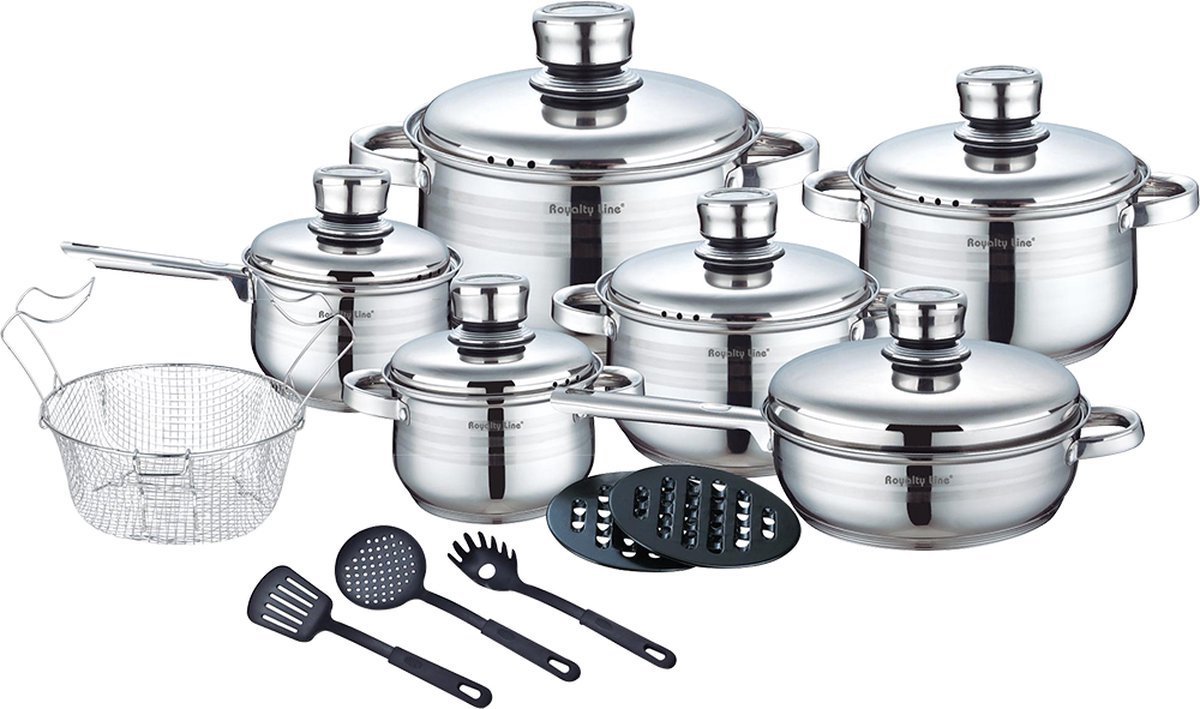 Cookware Set - Stainless Steel- 18Pcs - Royalty Line - Image 8