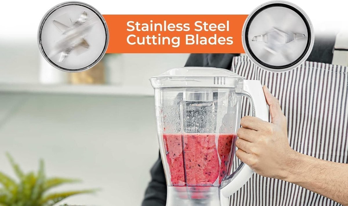 Blender - Smoothie Maker with Coffee/Bean/Spice Grinder - Smoothie Maker - 1.5L - 500W - 4 Speeds - White - Royalty Line - Image 4