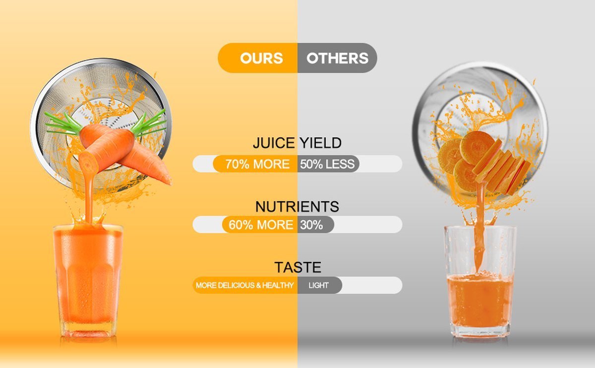 Juicer for Vegetables & Fruit - 0.6 L Cup & 1 Liter Pulp Reservoir - 3 Speeds - 450W - Black - Royalty Line - Image 13