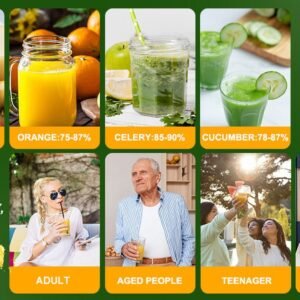 Juicer for Vegetables & Fruit – 0.6 L Cup & 1 Liter Pulp Reservoir – 3 Speeds – 600W – Stainless Steel – Black – Royalty Line