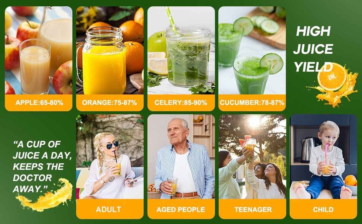 Juicer for Vegetables & Fruit - 0.6 L Cup & 1 Liter Pulp Reservoir - 3 Speeds - 450W - Black - Royalty Line - Image 2