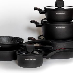 Cookware New Collection – Forged Alu Set – 10Pcs – BLACK – Royalty Line