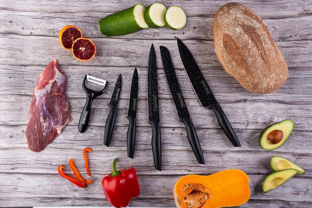 Knife Set - Non-stick coating - 6pcs - Black - Royalty Line - Image 17