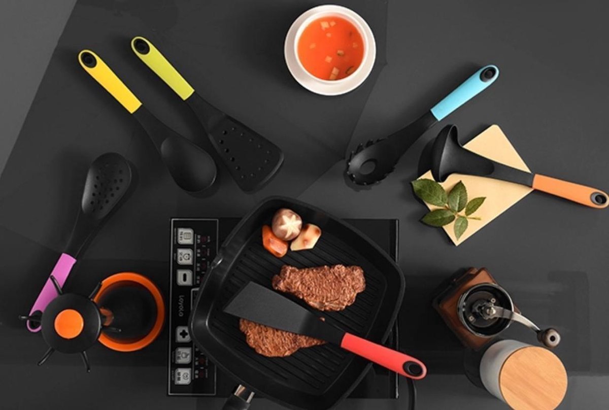 Kitchenware Set Multi Colors - 6 Piece Cookware Set - BPA-Free - Cooking - Hangable - Heat Resistant - With Carousel - Kitchenset - Royalty Line - Image 7