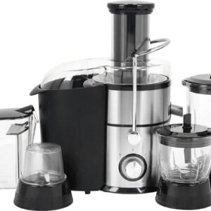 Juicer for Vegetables & Fruit / Blender / Chopper / Coffee Grinder – 1000W- 1 L Cup – 3 Speeds – Stainless Steel – Black – Royalty Line