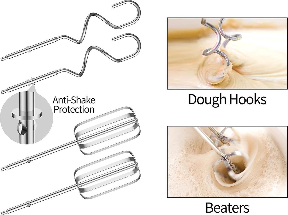 Hand Mixer - 300W - Mixer & Beaters & Whisk - Mixers - White / Purple - Royalty Line - Image 5