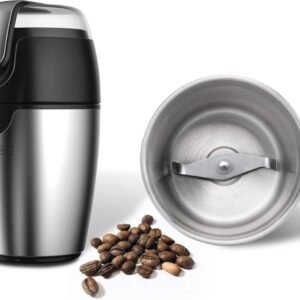 Electric Coffee /Spice/Bean Grinder – 200W – 70grams – Stainless Steel – Black – Royalty Line