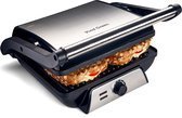Panini Grill – Floating Top Plate – Non-stick Coating – 2000W – Adjustable Temperature – 30 x 24cm – Stainless Steel – Black – Royalty Line