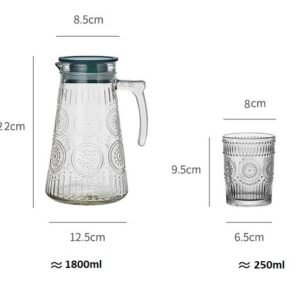 GLASS SET Pattern shape – 1.8L Caraffe – 5pcs – Cheffinger